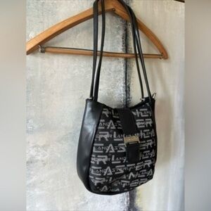 Lancaster Paris Black Logo Backpack Bag